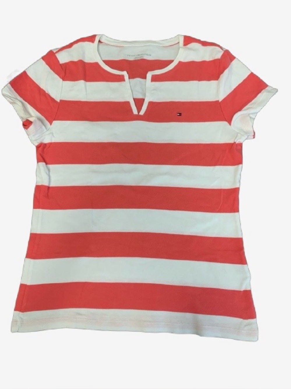 Tommy Hilfiger Women's pink and White Striped Top